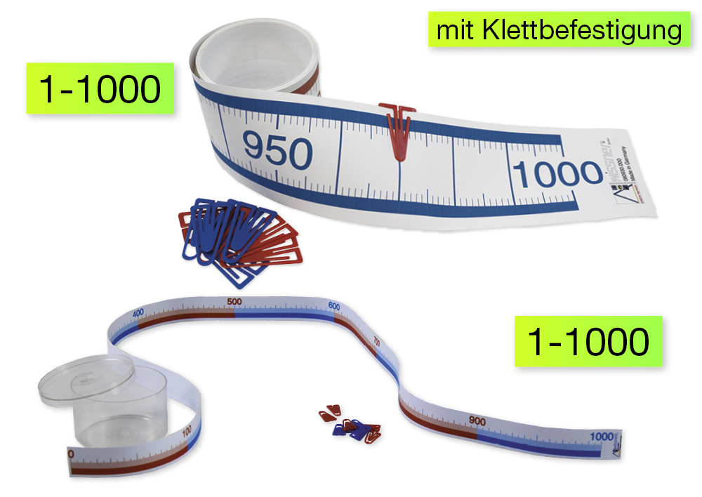 Klassensatz Zahlenstrahl-Rechenband 1-1000, 25-tlg., in Box