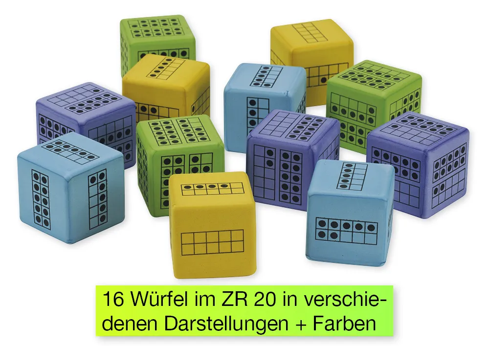 Set med visktärningar "nummerrepresentation", 16 st.