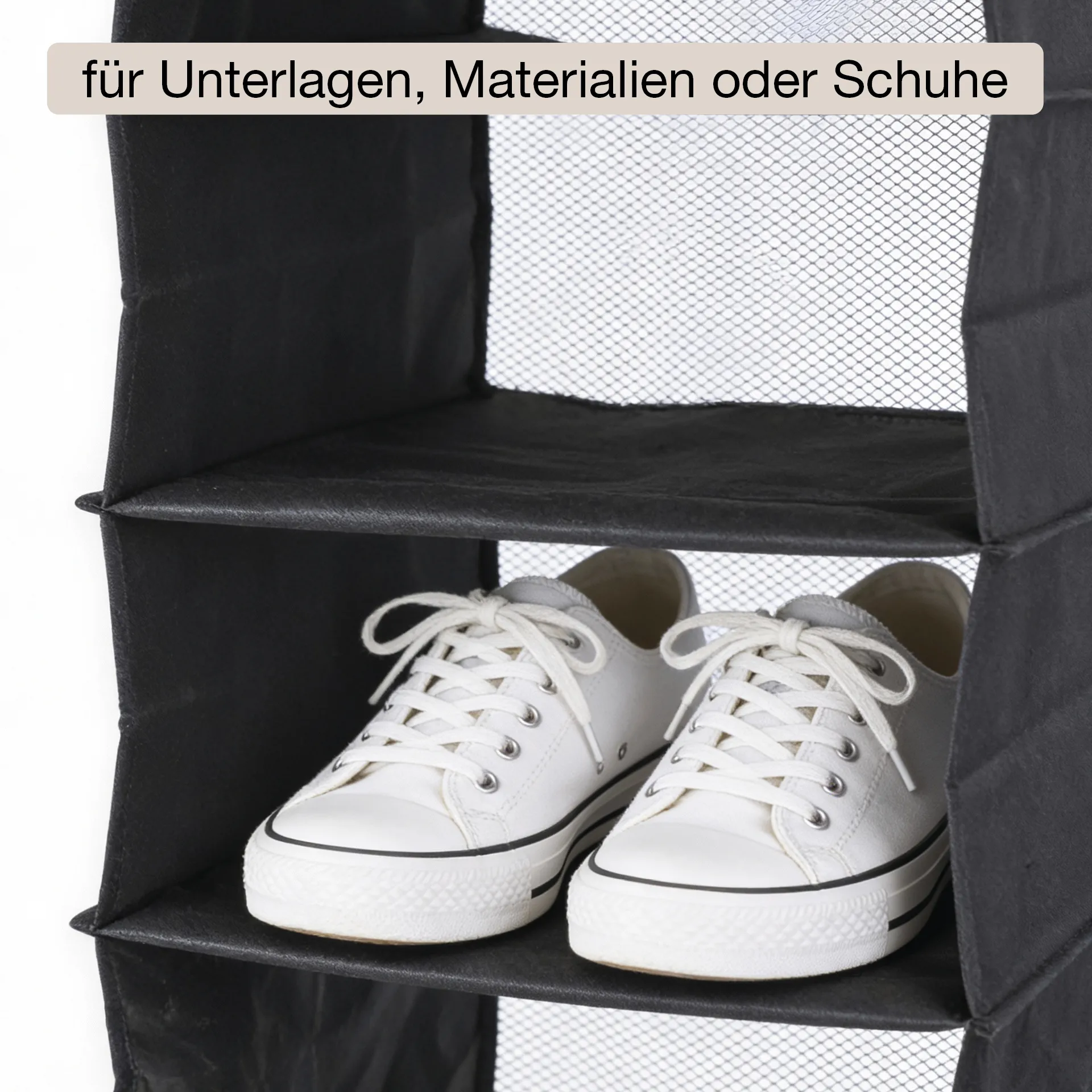 TimeTEX Hänge-Regal "Origami" A4 mit 8 Fächern, aus Nylongewebe, schwarz