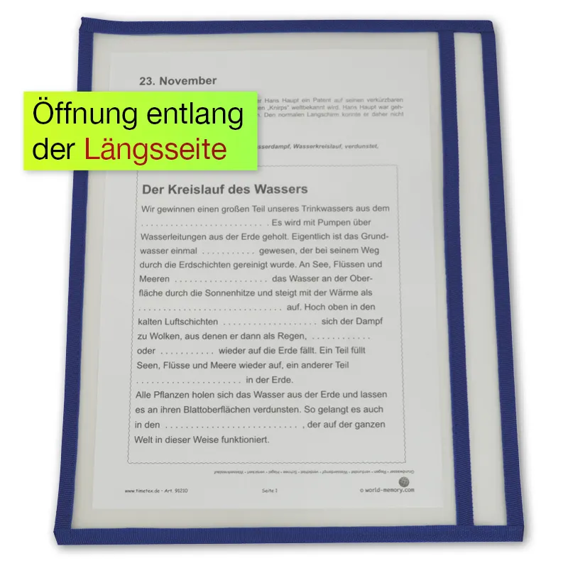 Schrijf en wis insteekhoezen A4-plus liggend, gekleurde zoom, 10-delig