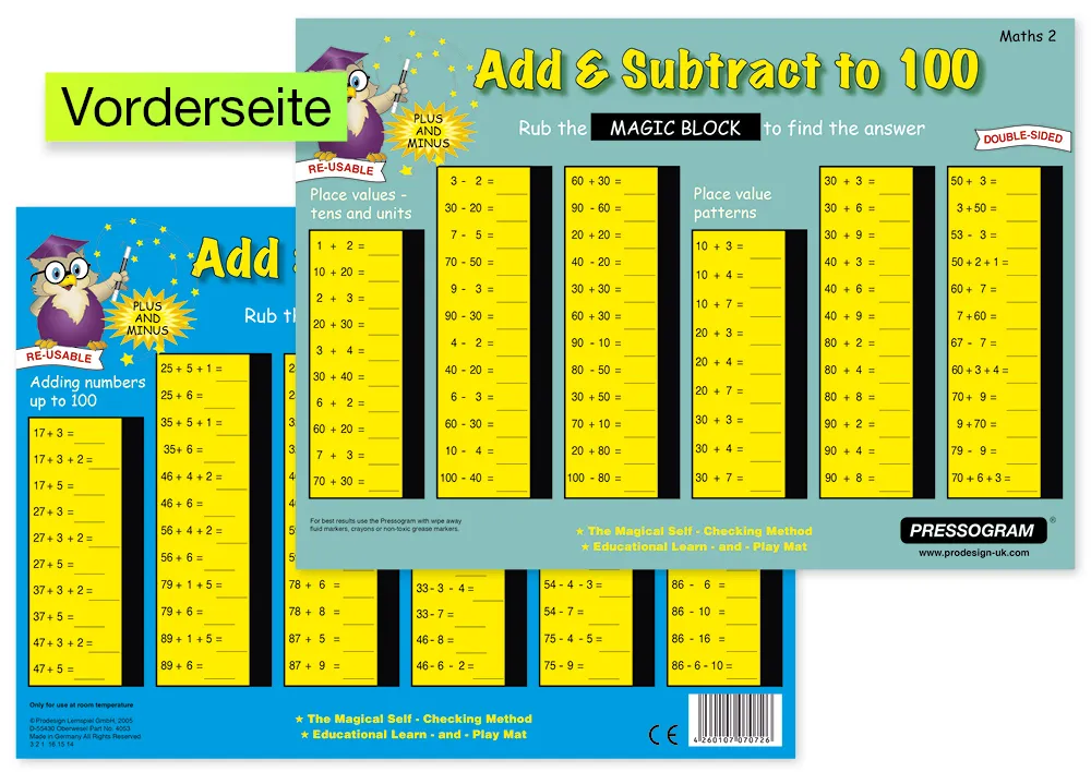 TimeTEX Zaubertafel "Mathematik" Englisch Zahlenraum bis 100