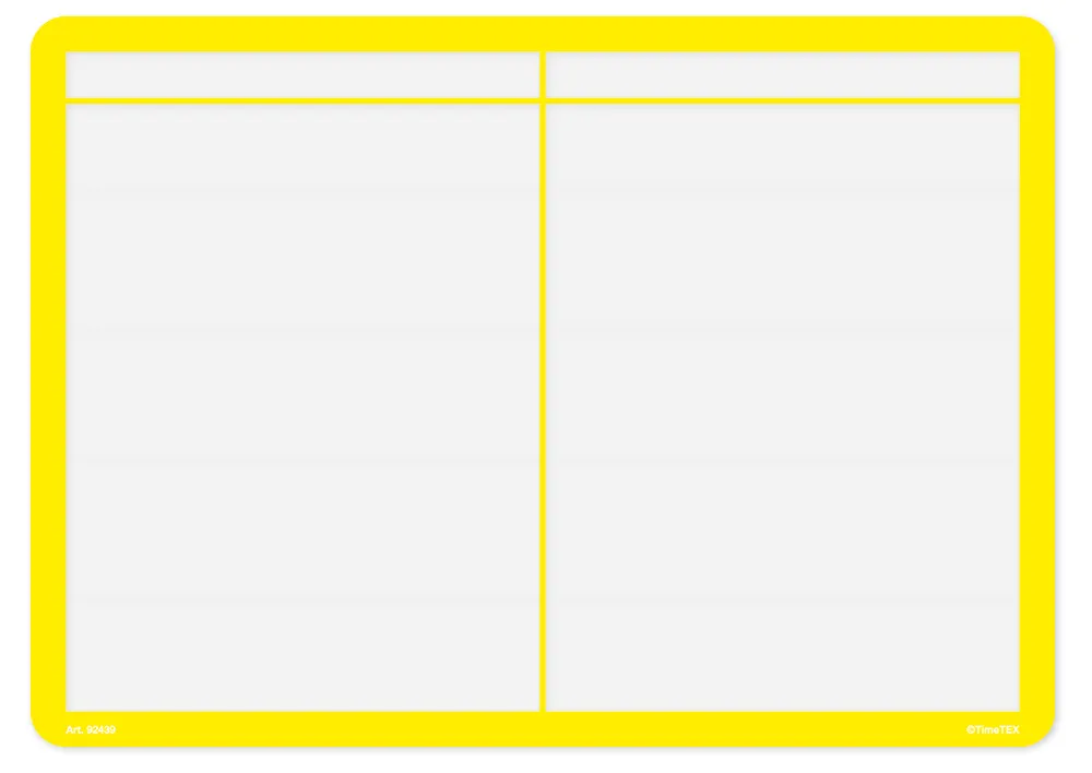 TimeTEX set beräkningsfältsfolier A3, färgade, 6 st.