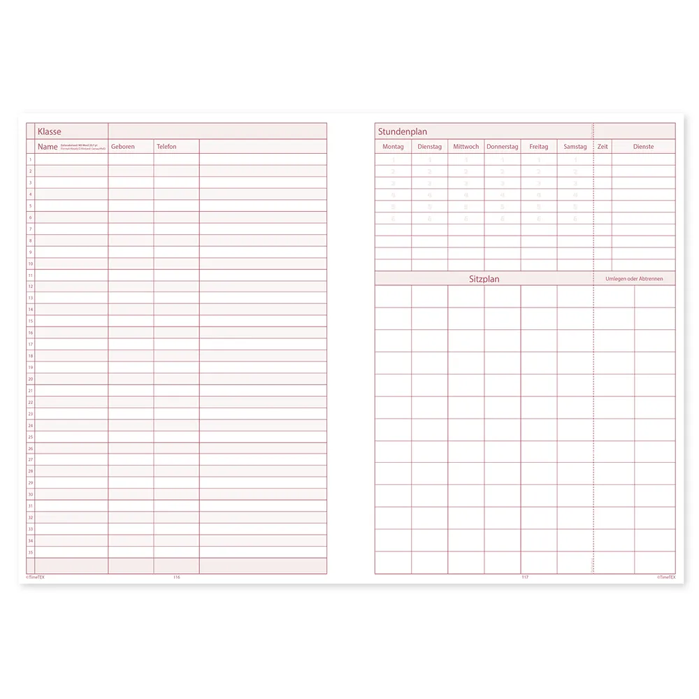 TimeTEX system skolplanerare A4-Plus, gul, 2026/2027 tyska språket
