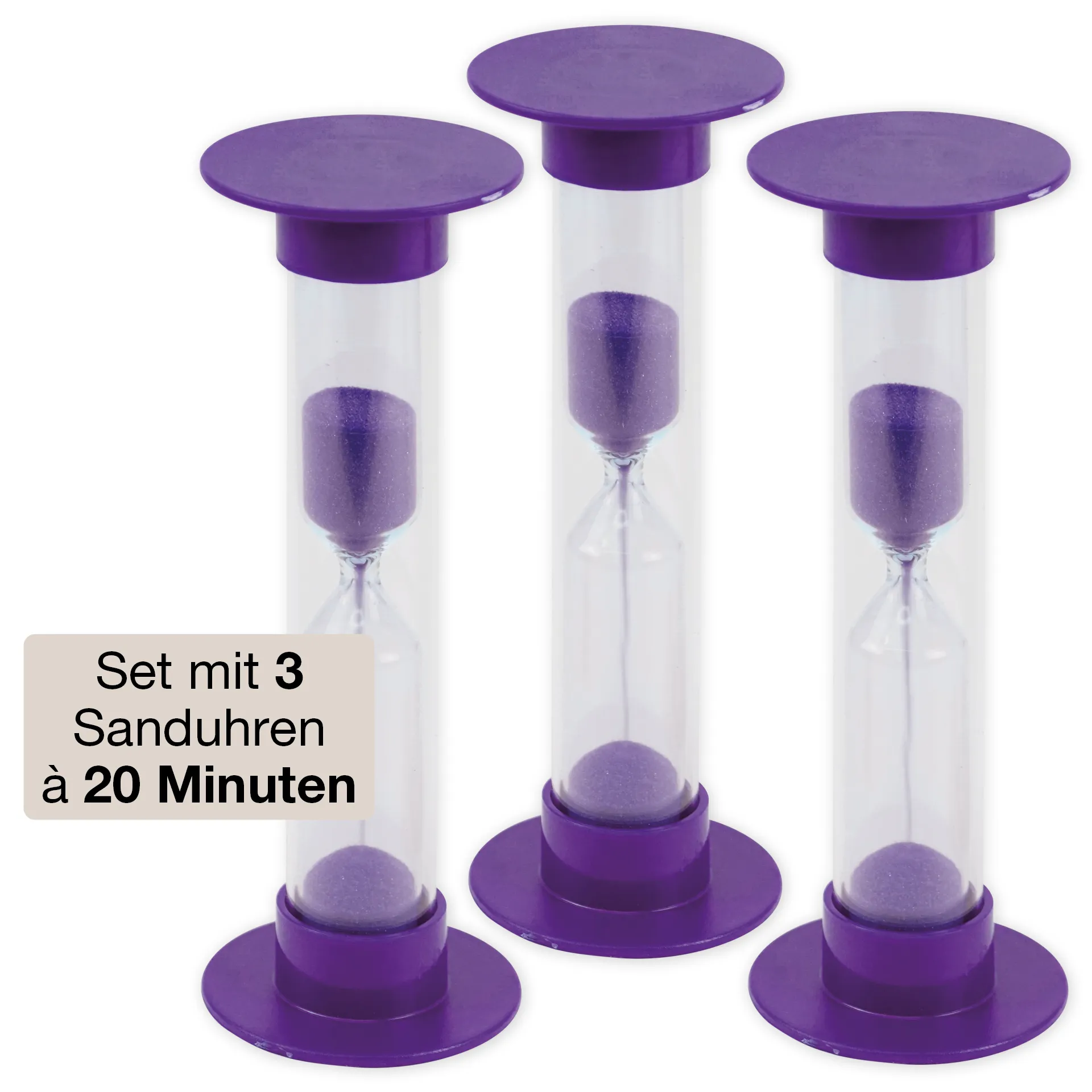 Sanduhren-Set 3-tlg., 14,5 cm hoch, 5 cm ø (1 Zeiteinheit)