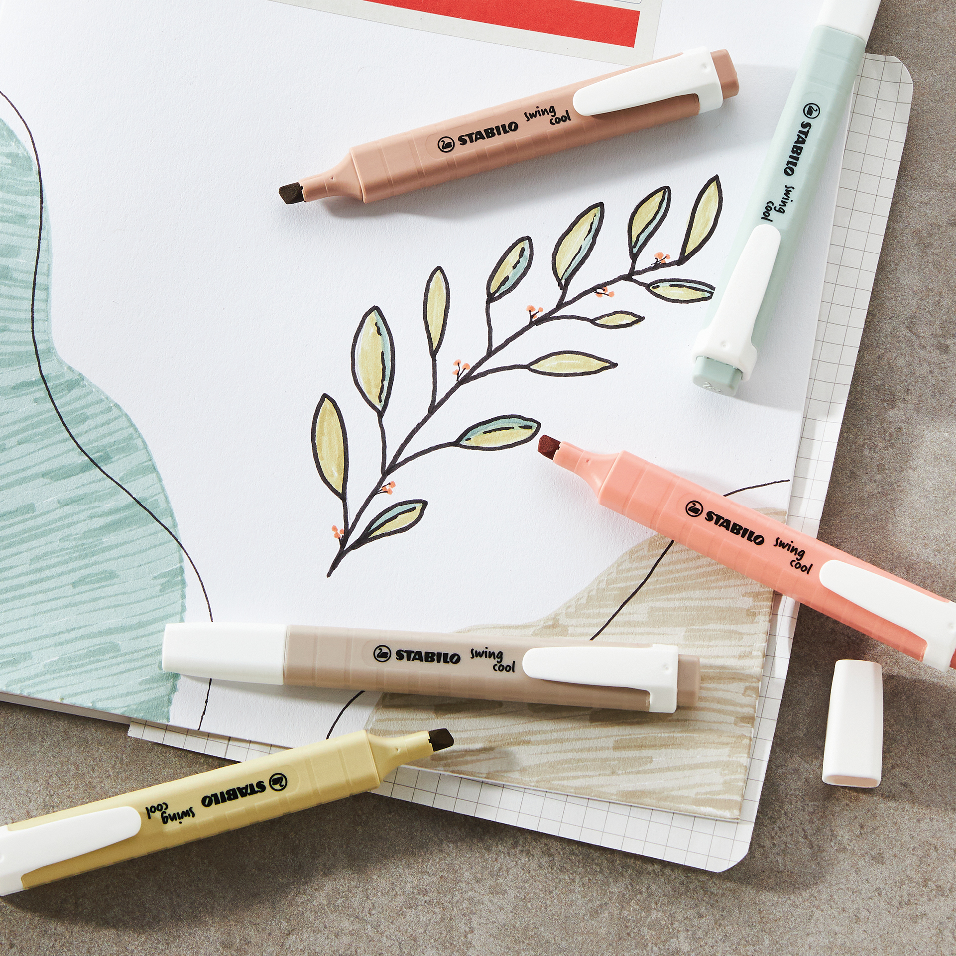 Hagemann Stabilo swing cool Nature Colors Textmarker, 6-tlg.