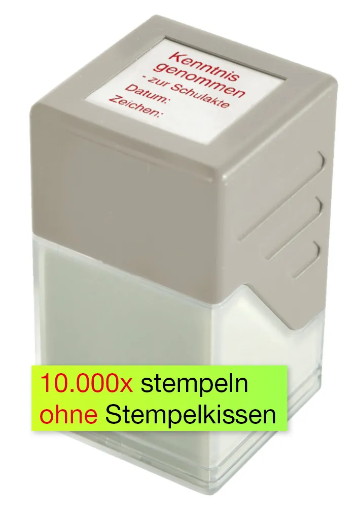 Siebdruck-Stempel "Perpetuum", "Schulakte"