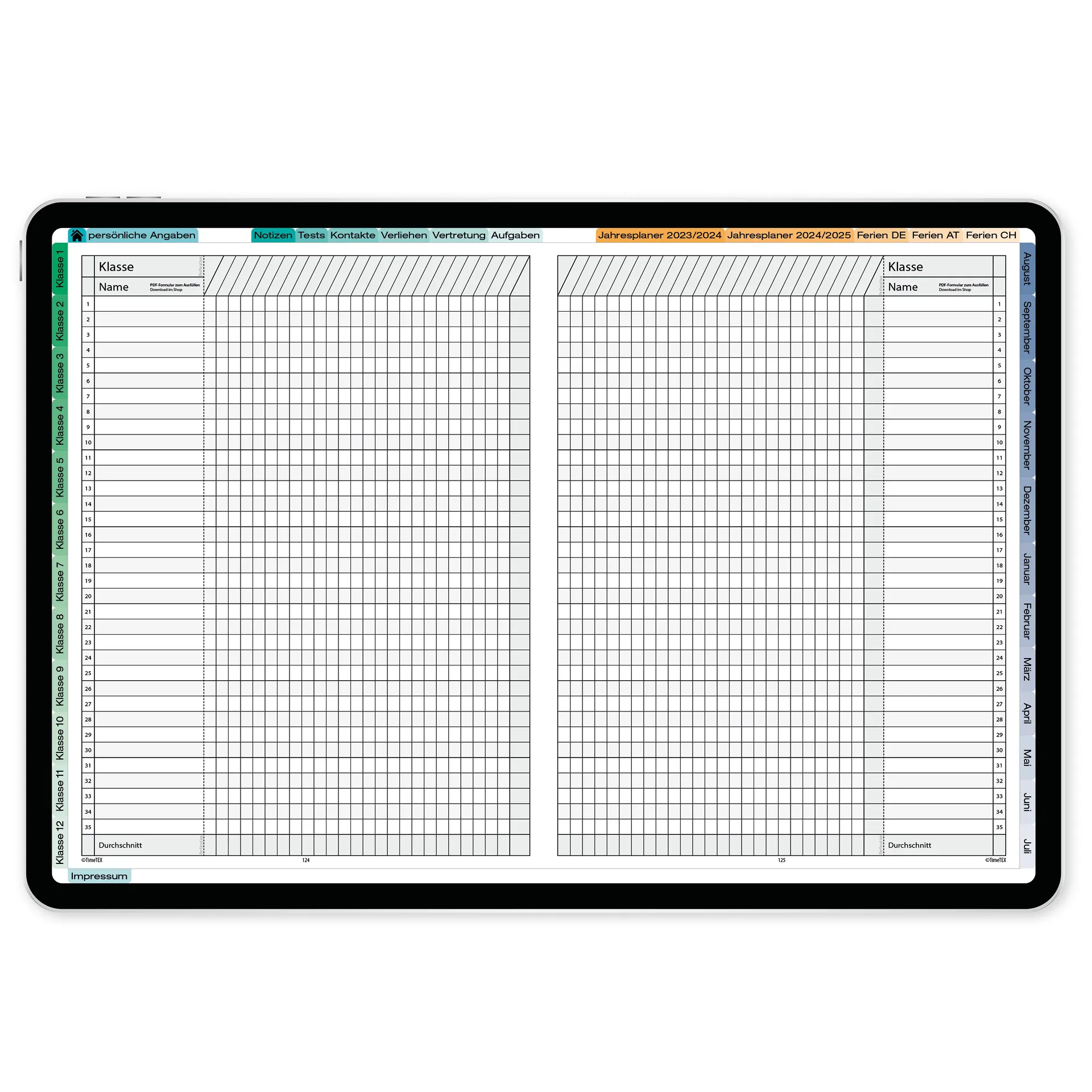 TimeTEX Digitaler System-Schulplaner DigiPlan, gelb, 2026/2027