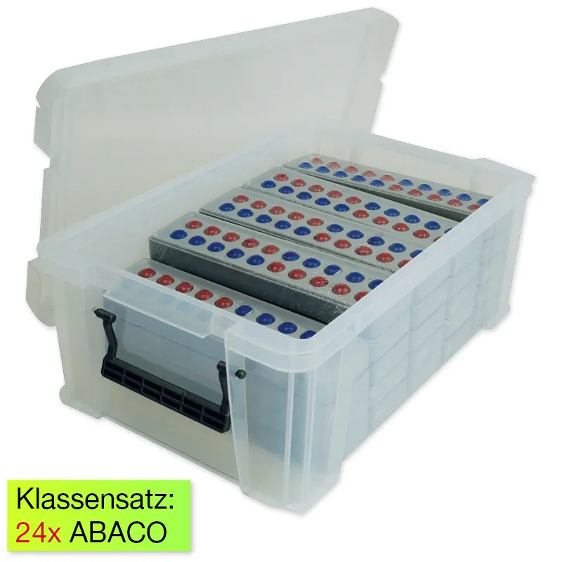 Klassensatz ABACO für 20-er Zahlenraum, rot-blau 5er-Wechsel, 24-tlg., in Box