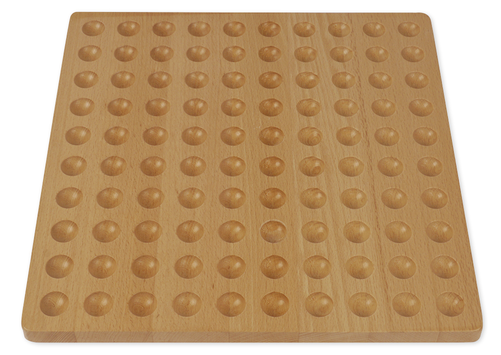 TimeTEX Hunderter-Legebrett, aus Holz, 29,5x29,5 cm