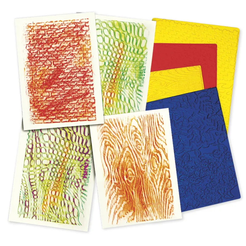 Textur-Rubbelplatten, 4-tlg.