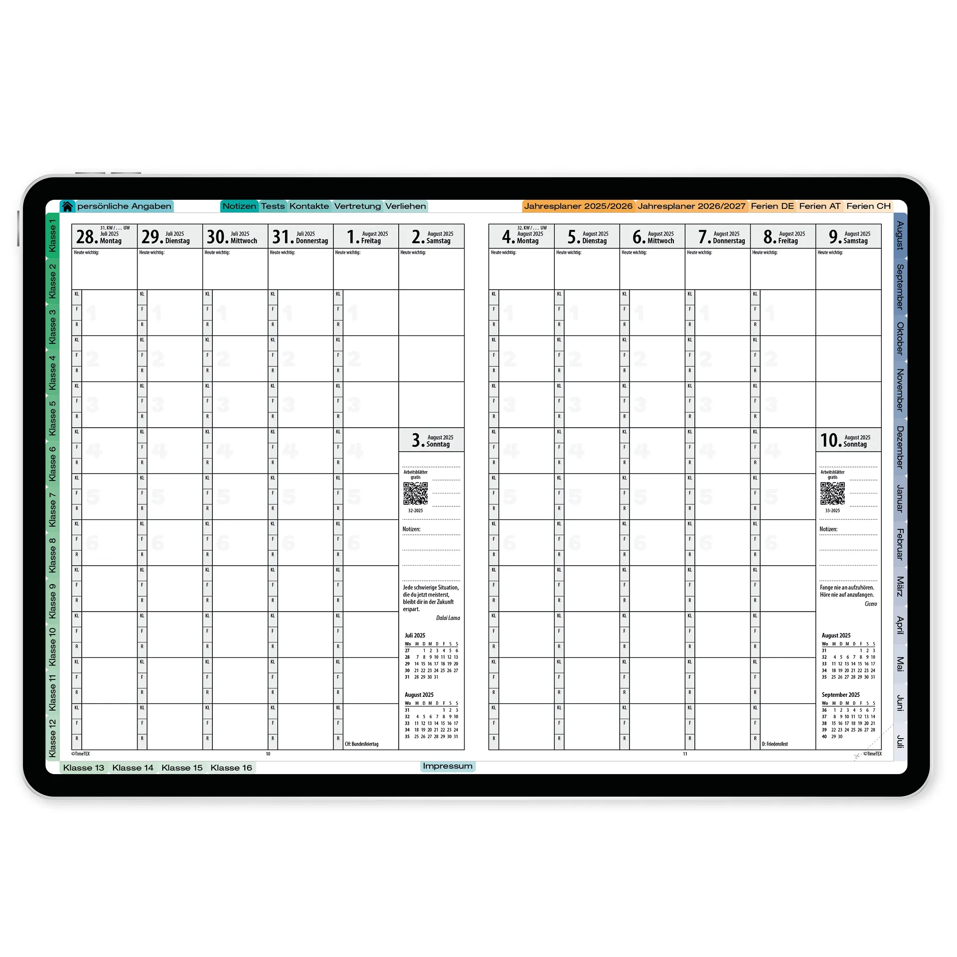 TimeTEX Digitaler Fachlehrer-Planer DigiPlan 2026/2027