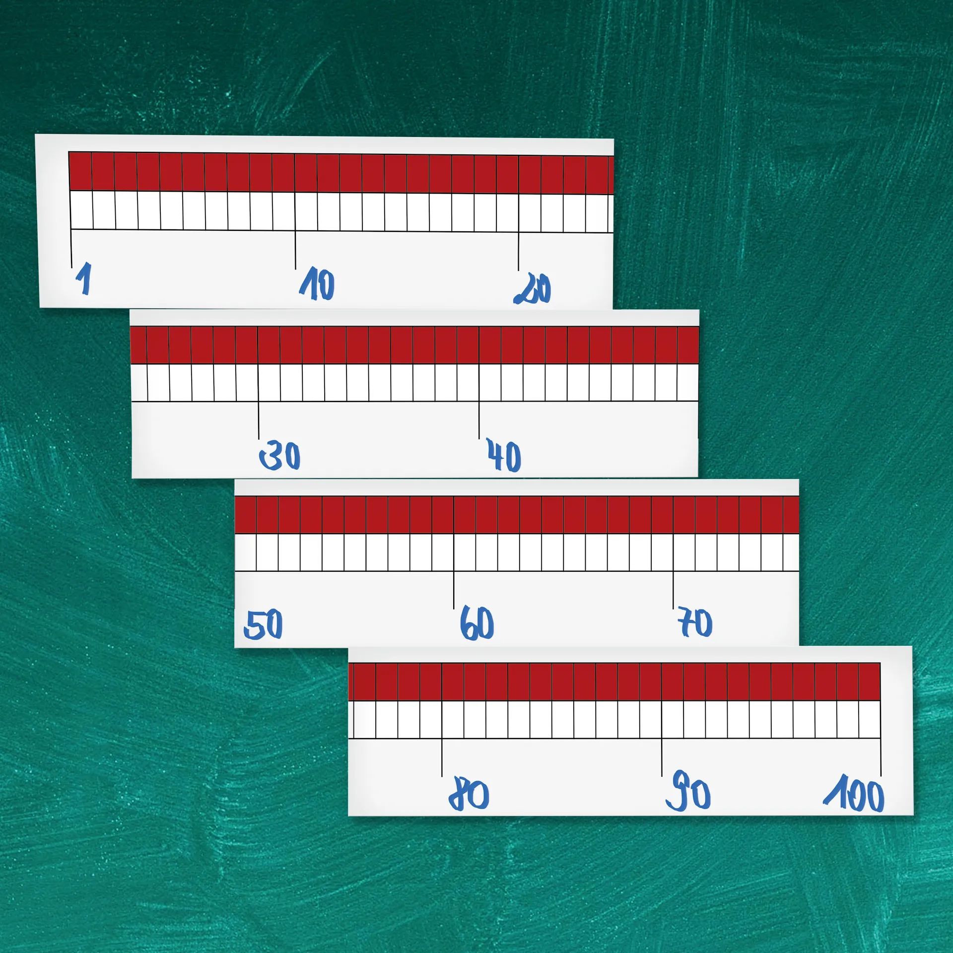 Demo nummerlinje beräkningsband magnetisk, 2m, 1-100