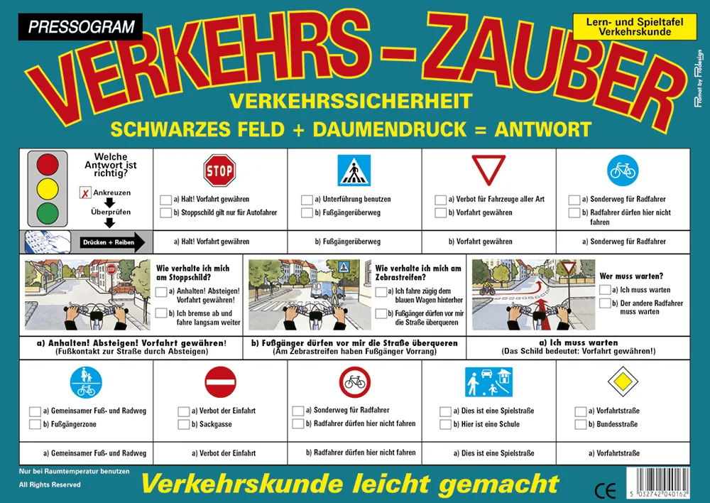 TimeTEX Zaubertafel "Verkehrserziehung" Fahrrad-Verkehrssicheheit 