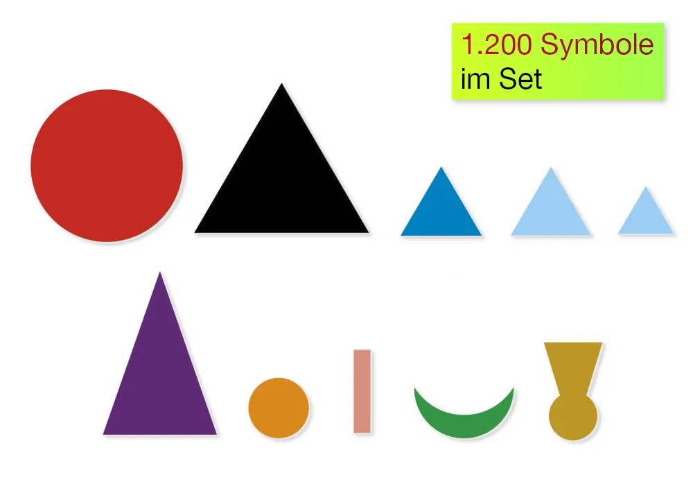 Set Wortarten-Symbole, aus Pappe, zum Legen, 1.200-tlg. "Montessori Premium"