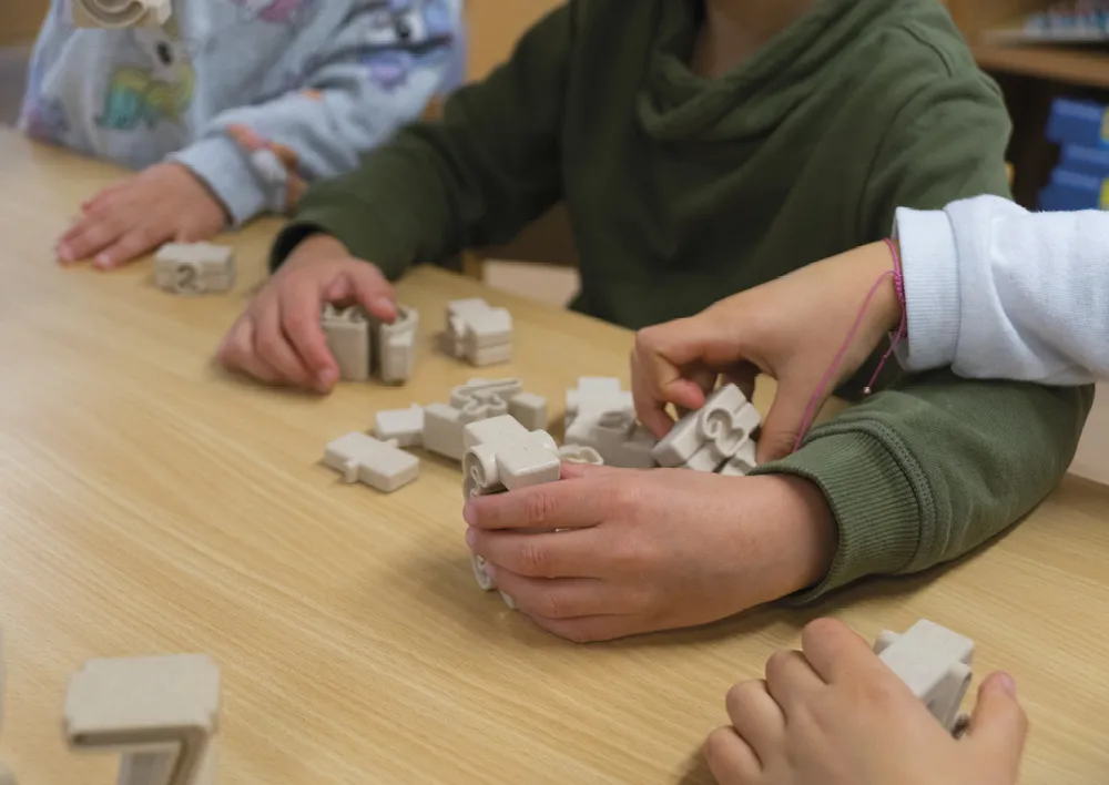 Klassensatz Stapel-Zahlen naturfarben, 8-tlg., in Stapel-Box