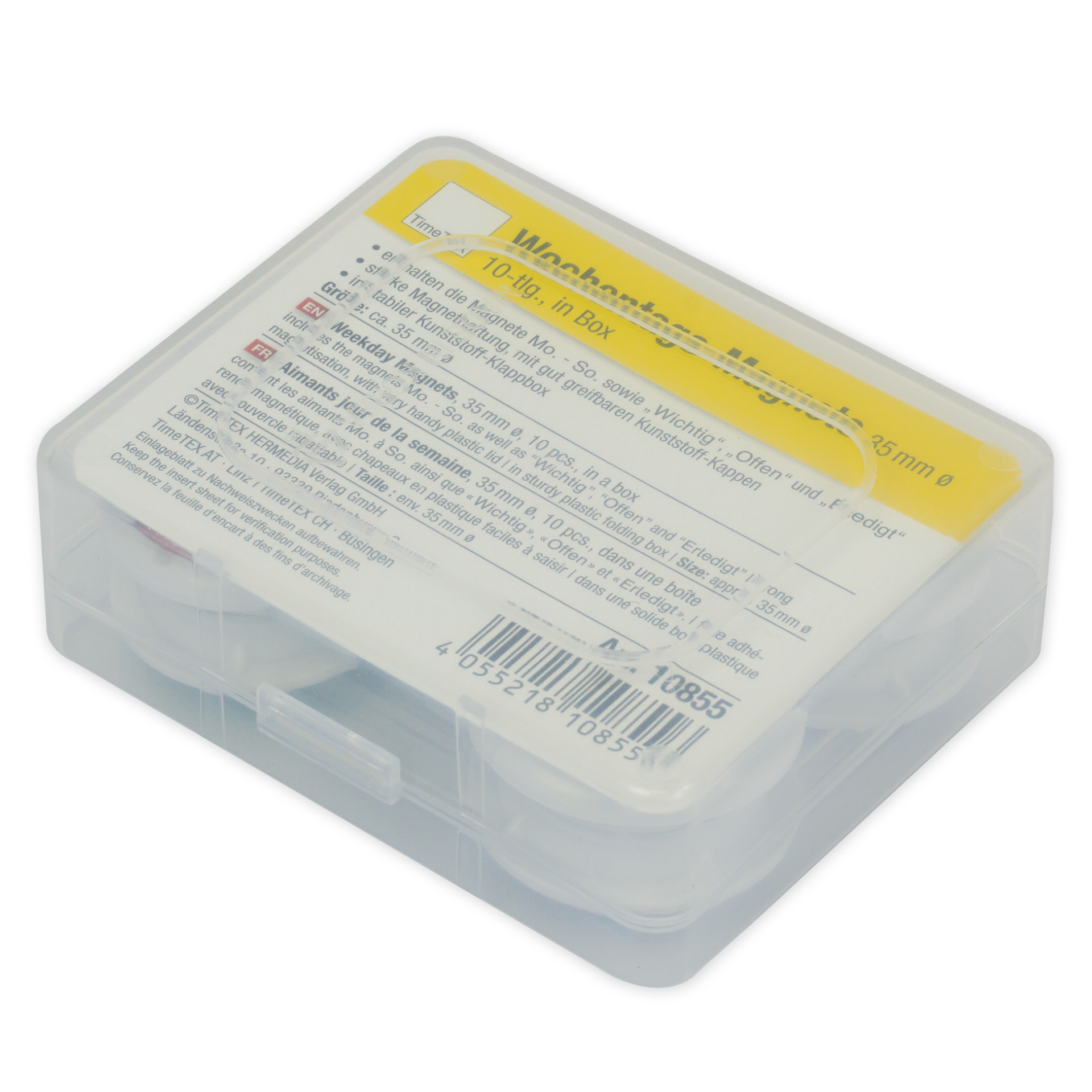 Ugedagsmagneter 10 stk. i æske