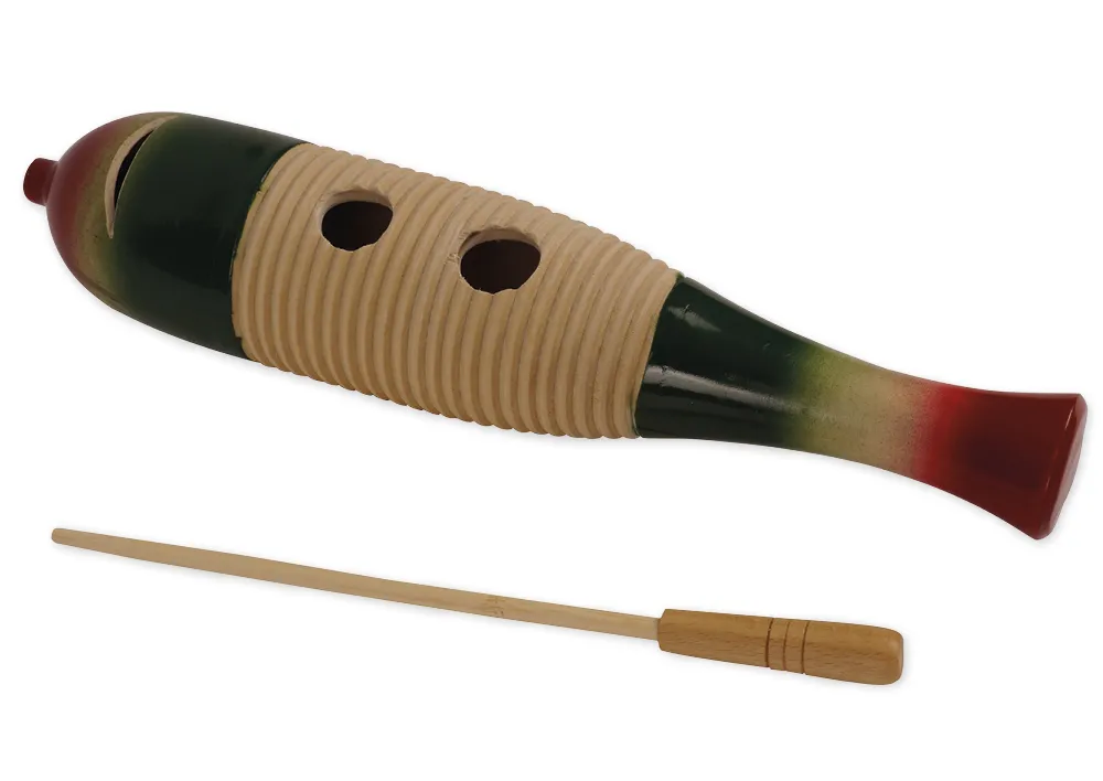 Guiro farbig, aus Holz, 30 cm