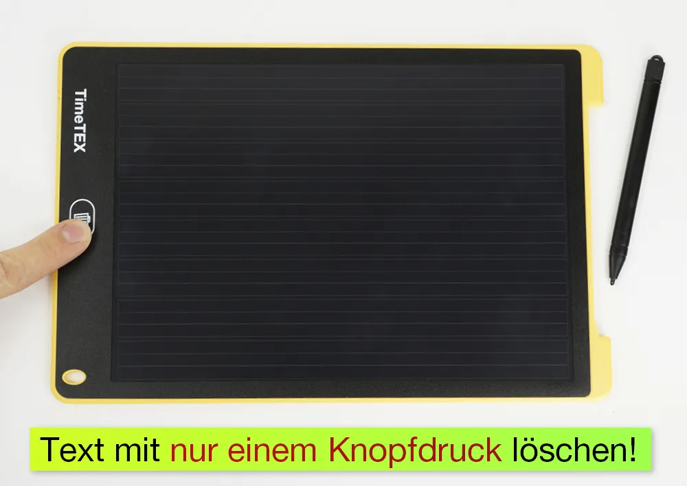 Digitaal schrijfbordje SDZ "A4-S", zwart display, schrijfregels in 3 verdeeld