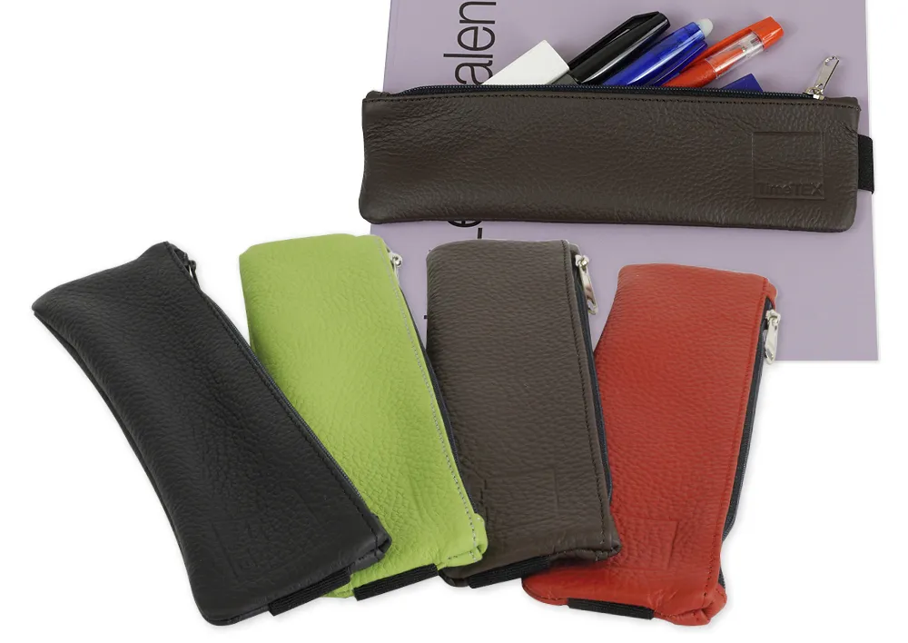 Aufspann-Stiftmäppchen aus Leder, für A5 und A4