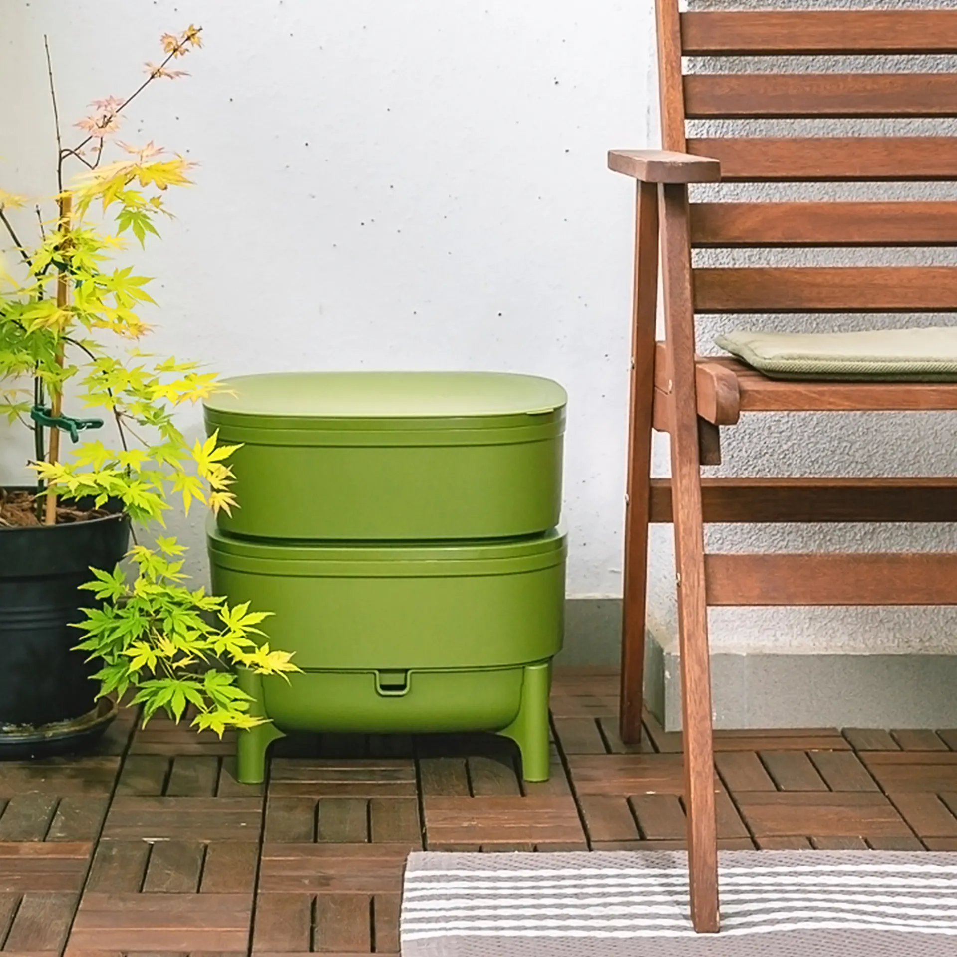 Indoor-Komposter aus Kunststoff, 38x38x38 cm