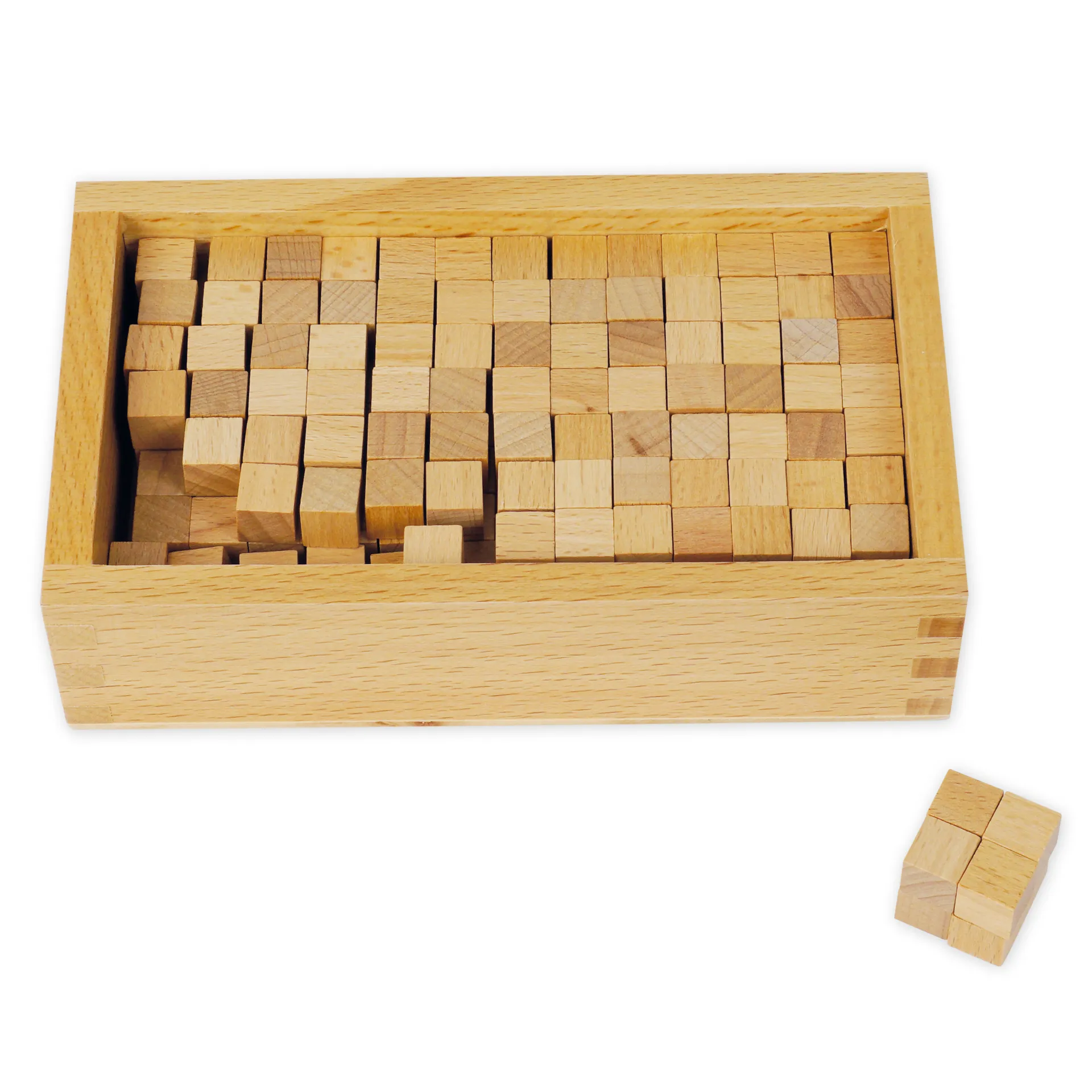 TimeTEX Kasten mit Kuben zum Rosa Turm "Montessori Premium"