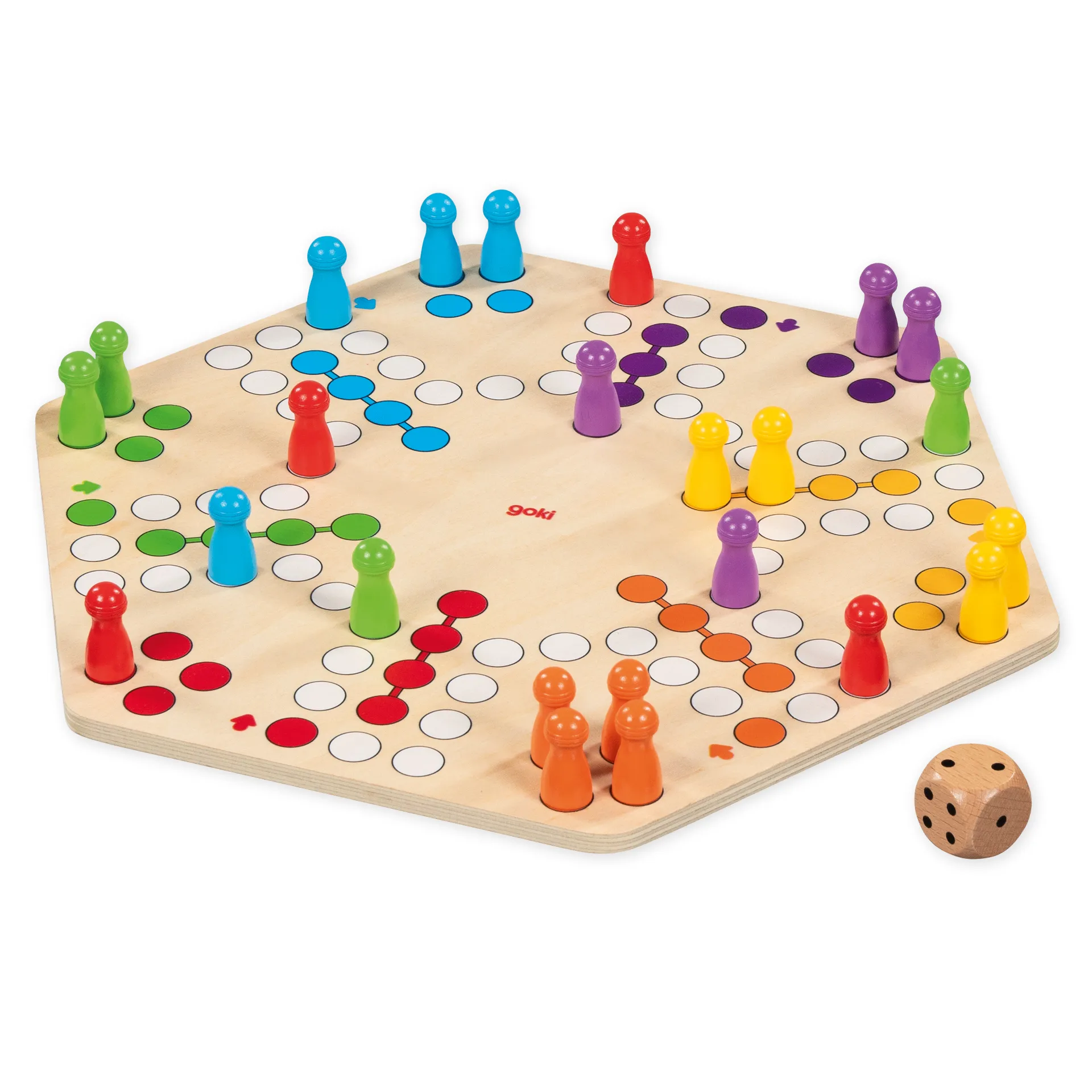 Ludo für bis zu 6 Spieler, beidseitig bespielbar