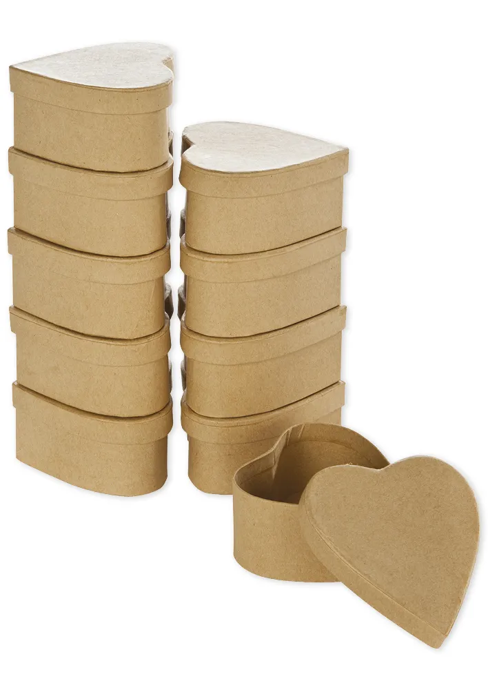Pappboxen Herz, 10 Stück