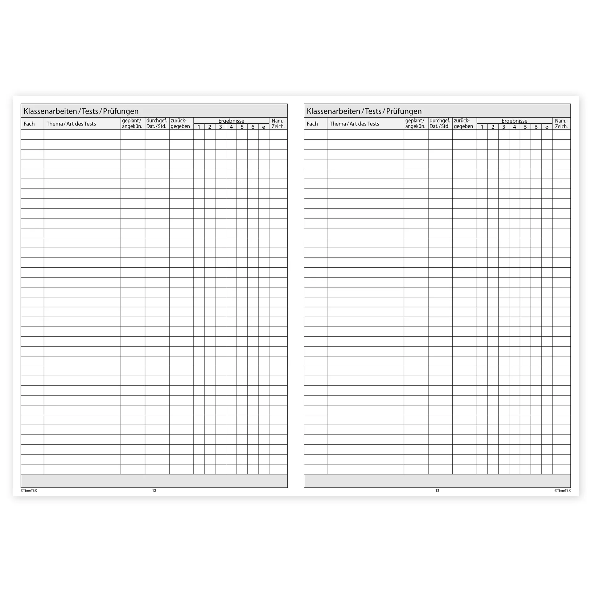 TimeTEX Klassenbuch A4-Plus, Sekundarstufe + Grundschule