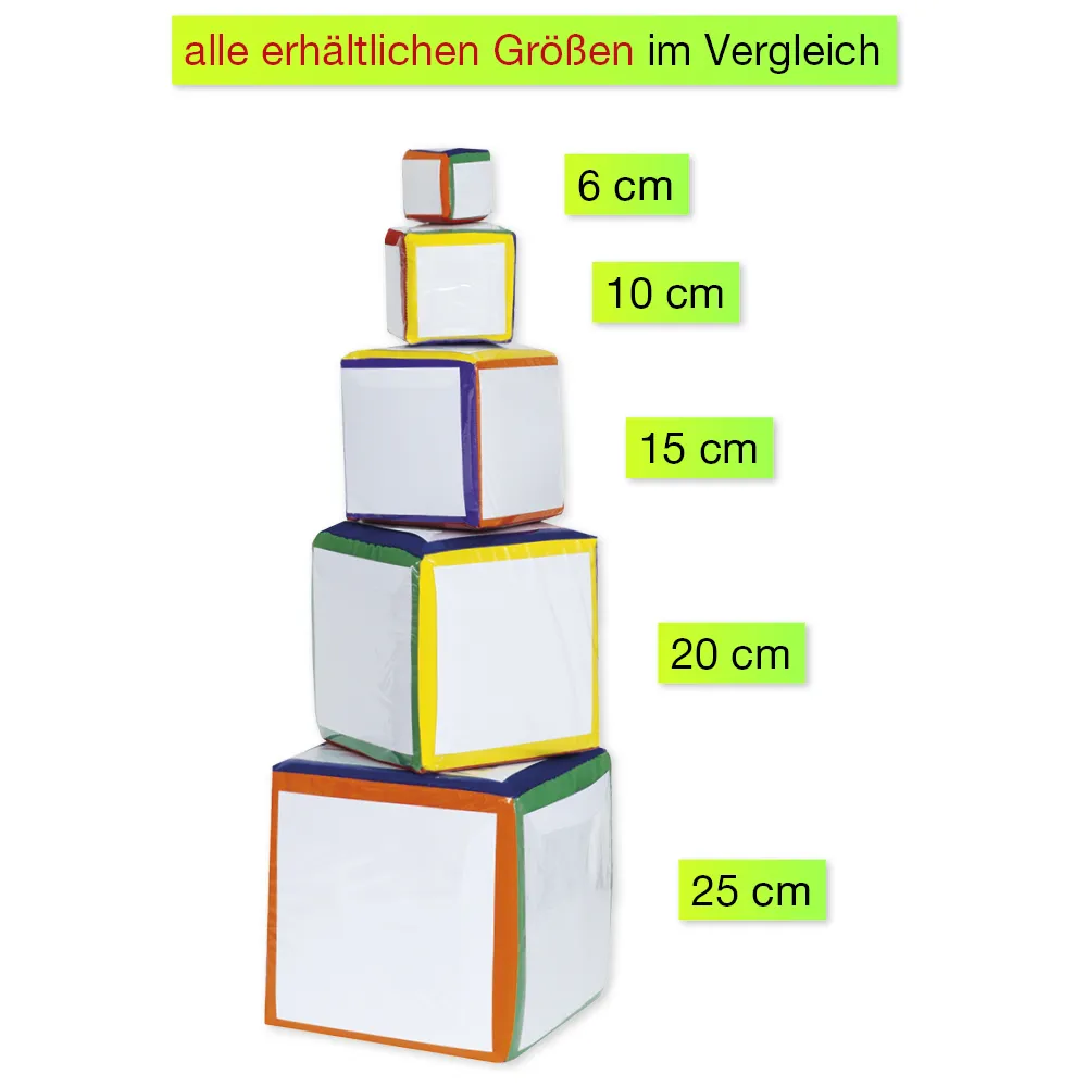 Blanko-Würfel mit Einstecktaschen 10 cm