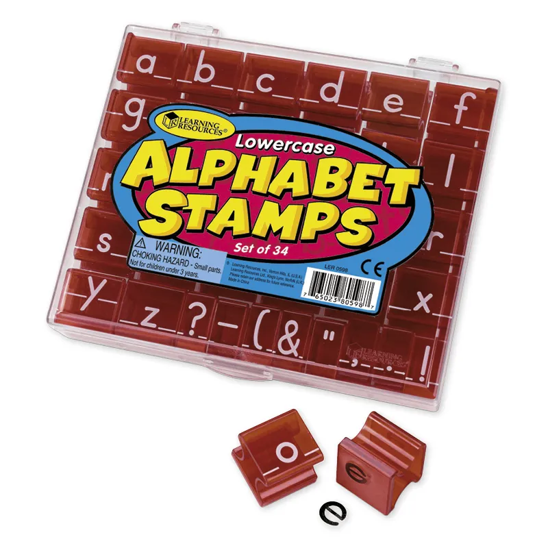 Alfabetstämplar set med små bokstäver, 34 st.