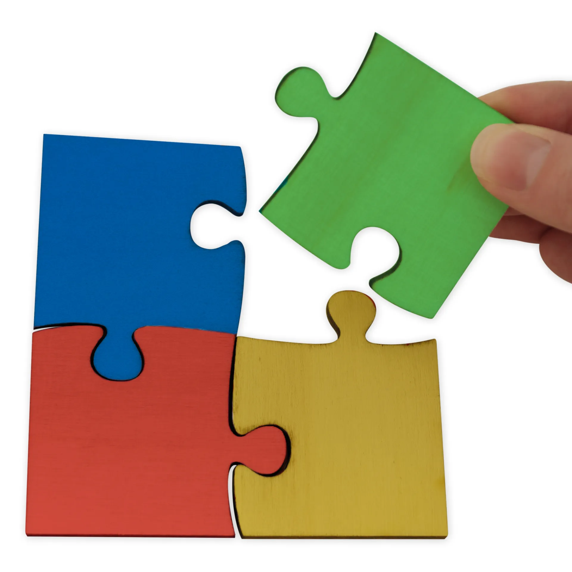 TimeTEX Gruppen-Puzzle aus Holz, 16-tlg., 4-farbig