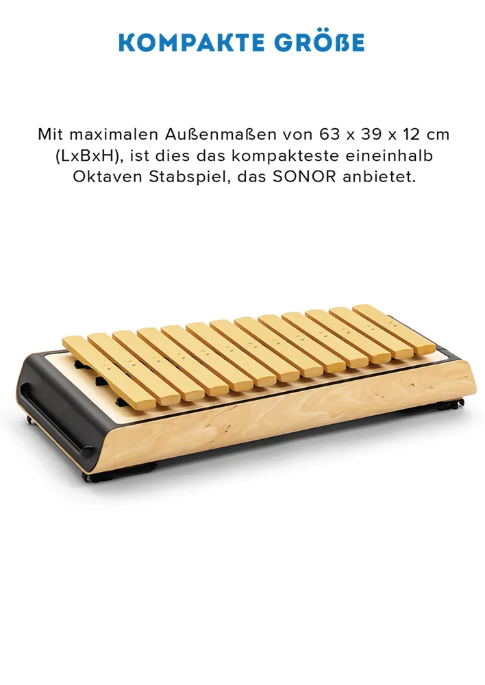 SONOR SMART Metallophon, Sopran c2-a3 + fis2, b2, fis3, mit Schlägel, zum Stapeln, SSM 10 DE