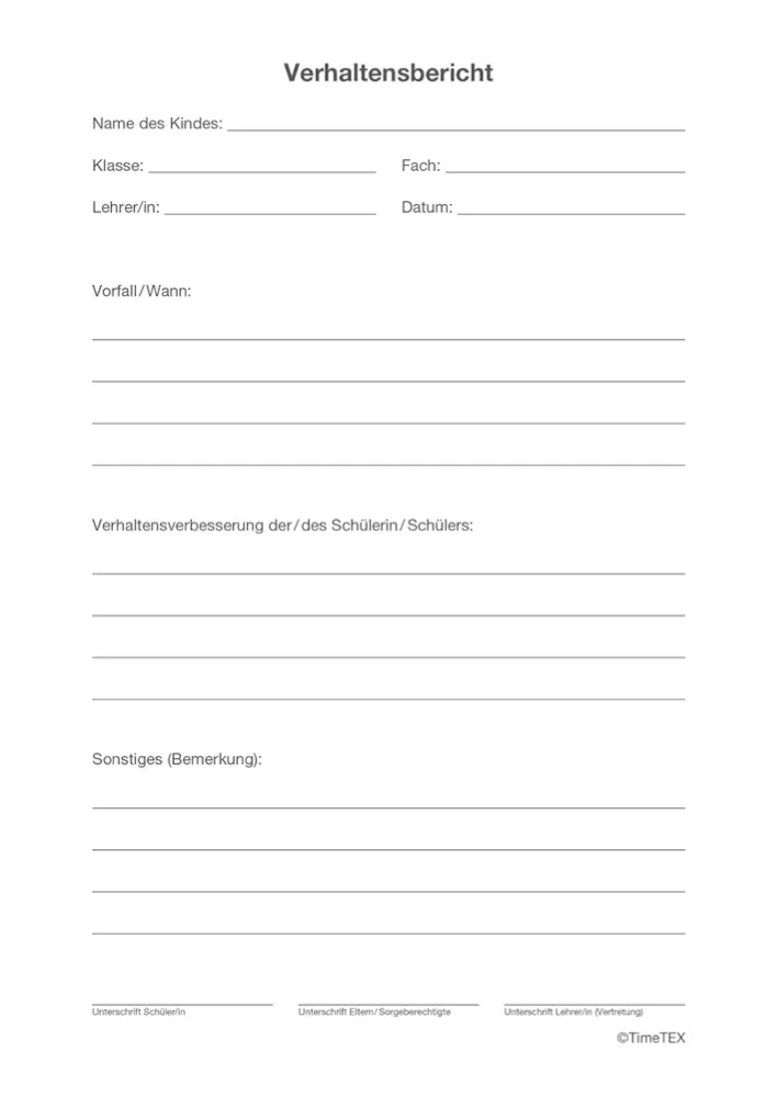 Block Verhaltensberichte A5, 50 Blatt mit Durchschlag
