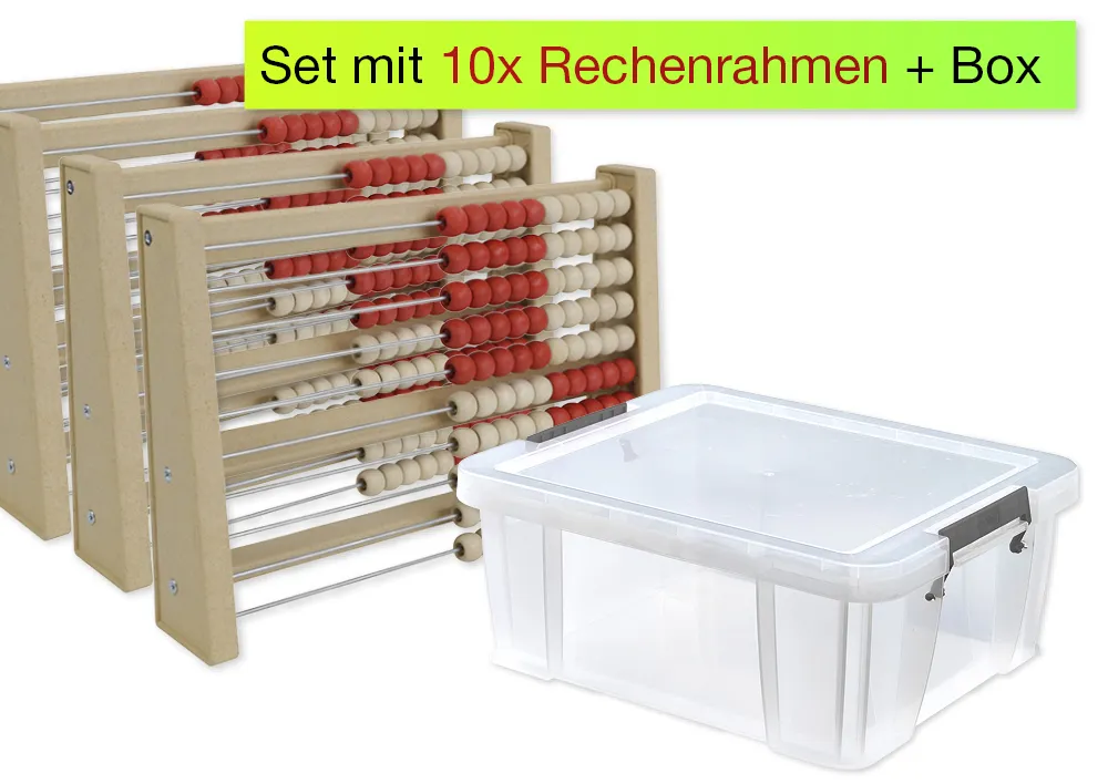 Klassensatz Rechenrahmen für 100-er Zahlenraum, 11-tlg., in Box