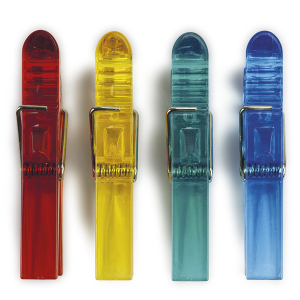 TimeTEX magnetische kunststofknijpers "haai", ca. 6 cm, 4-delige set