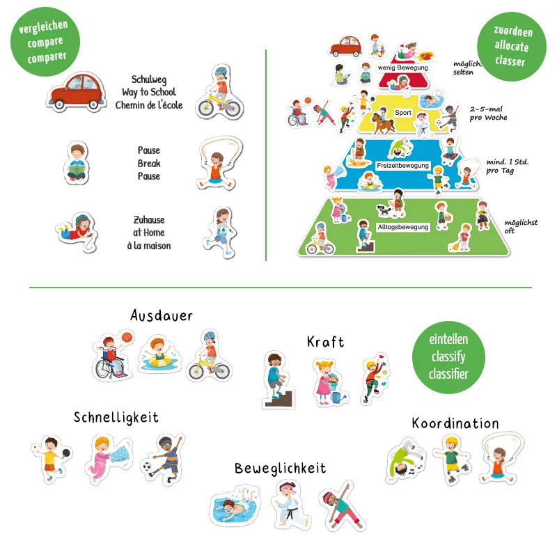 Bewegungspyramide, magnetisch, 42-tlg.