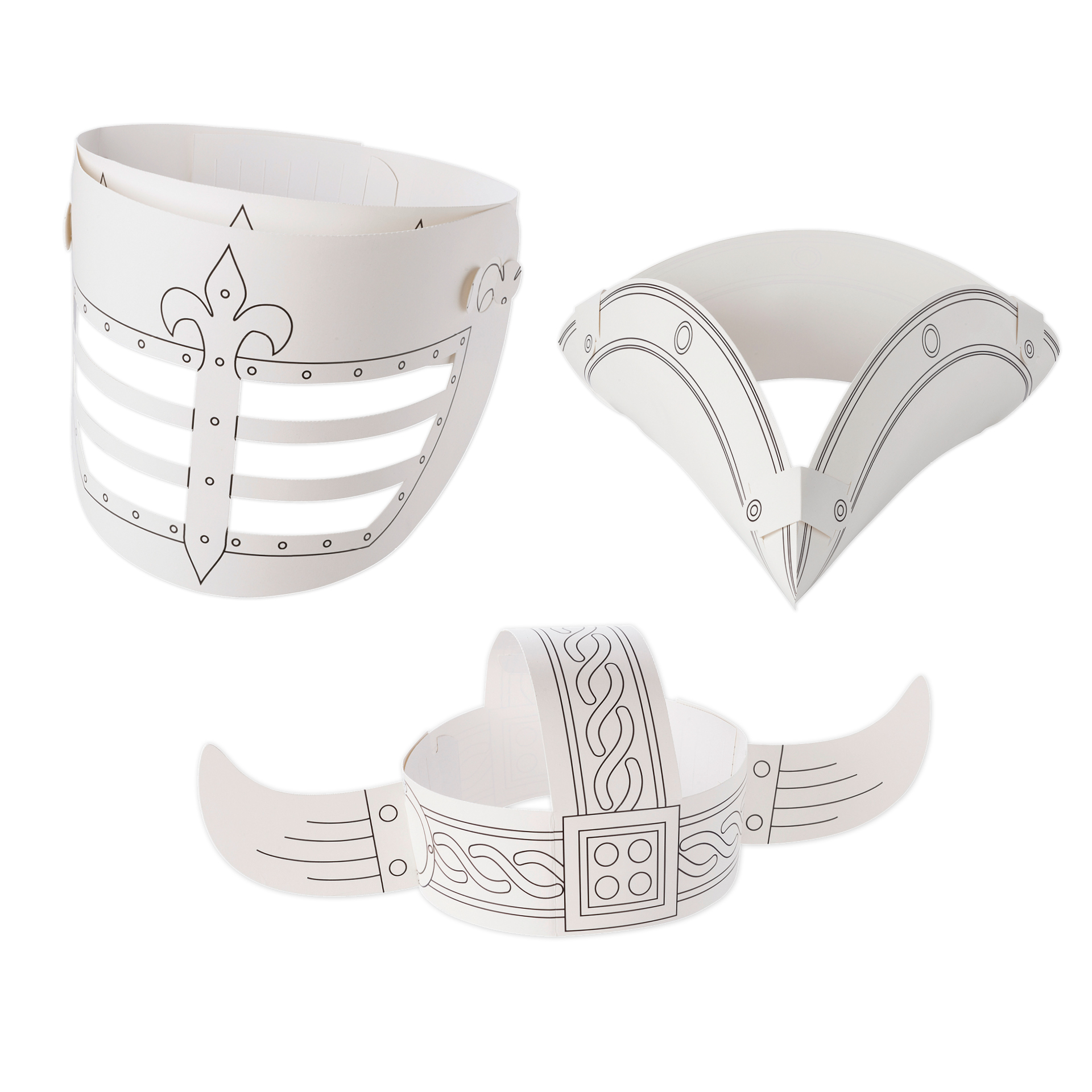 Hagemann Kinderhüte "Abenteuer" aus Pappe, weiß, 3 Stück