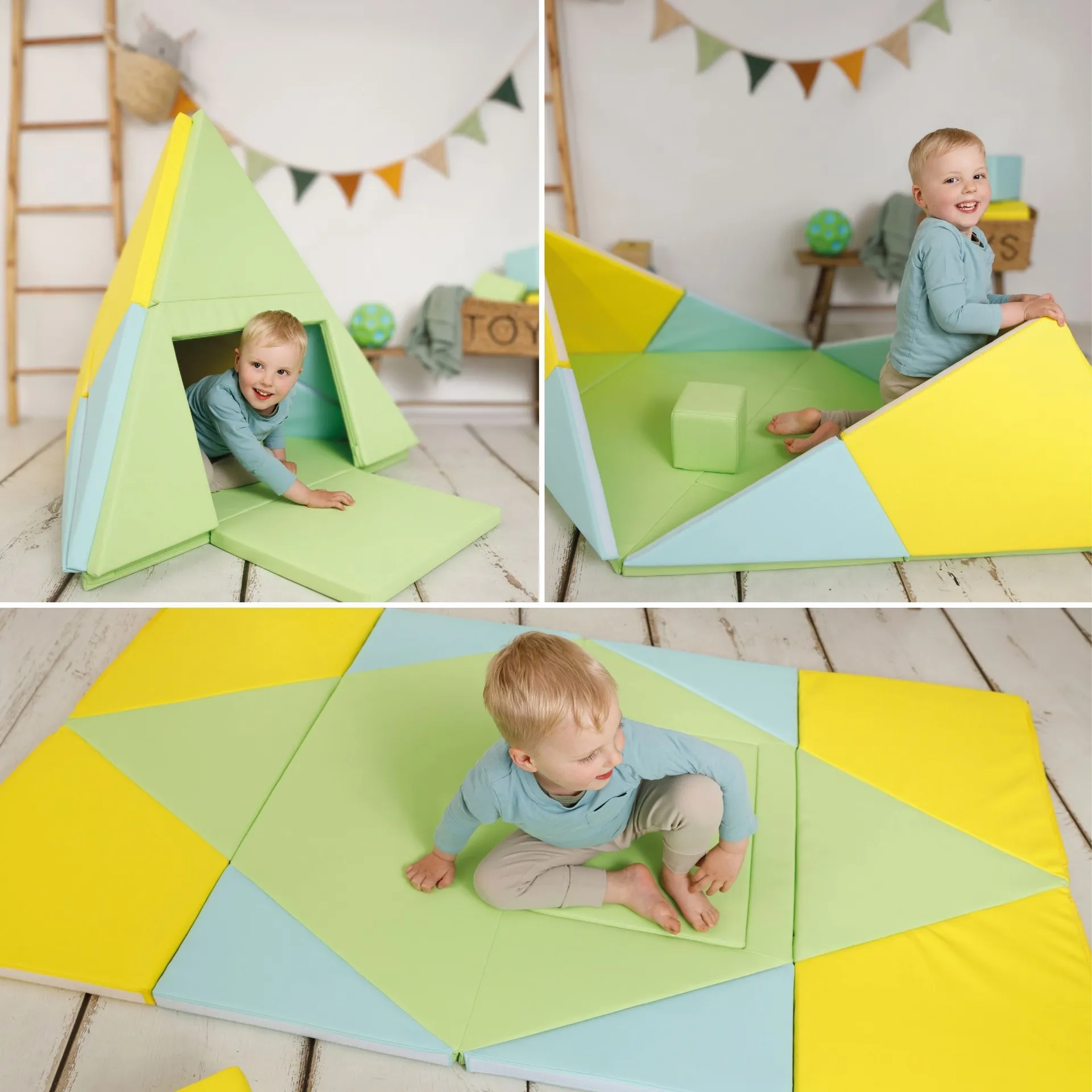 Spielmatte 3in1, faltbar zu Spielzelt und Boot