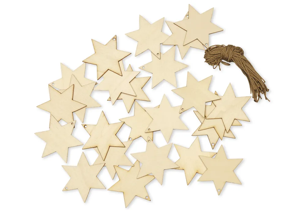 Holzanhänger "Stern", 24 Stück