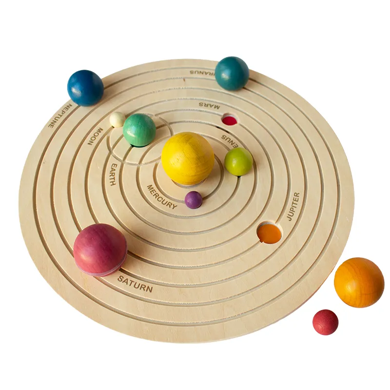 Set 3D-Sonnensystem aus Holz, 22-tlg.