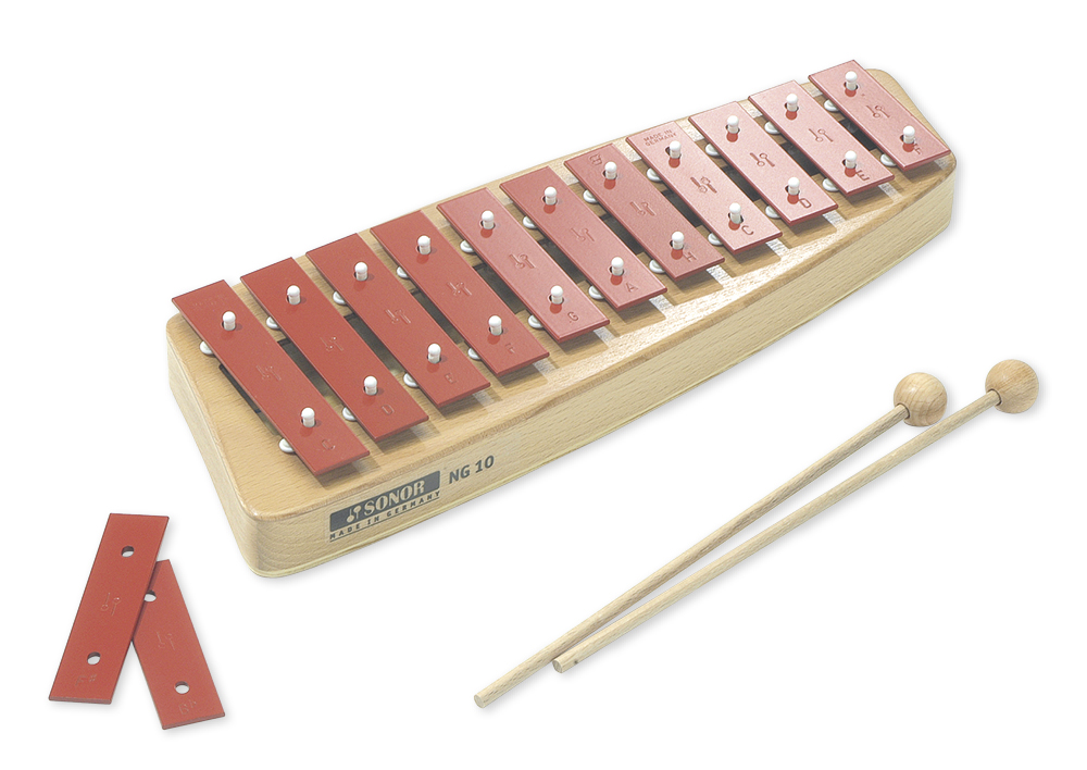 TimeTEX SONOR Glockenspiel, Sopran c3-f4 + fis3, b3, mit Schlägel, NG 10 aus NG Serie