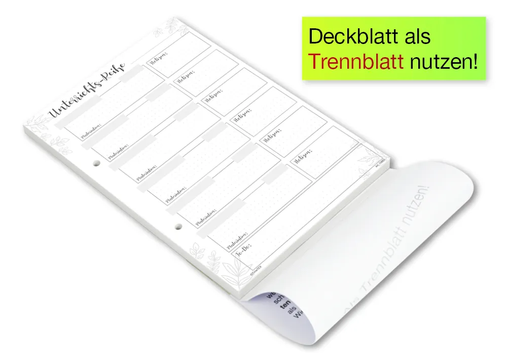 Block Stundenplanung A4 "Meine Unterrichts-Reihe", 50 Blatt