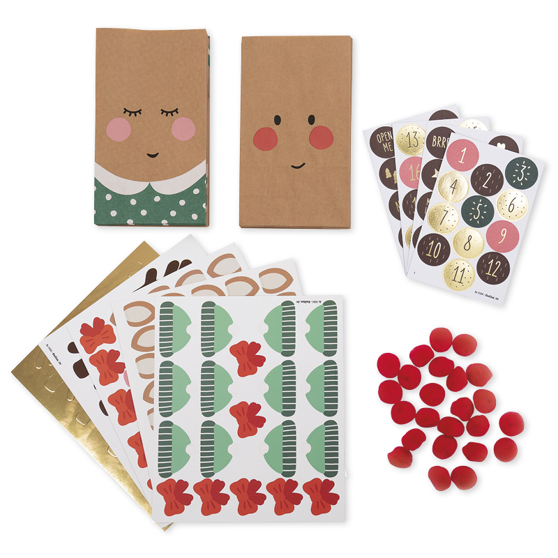 Bastelset "Adventskalender Rentier", 216-tlg.