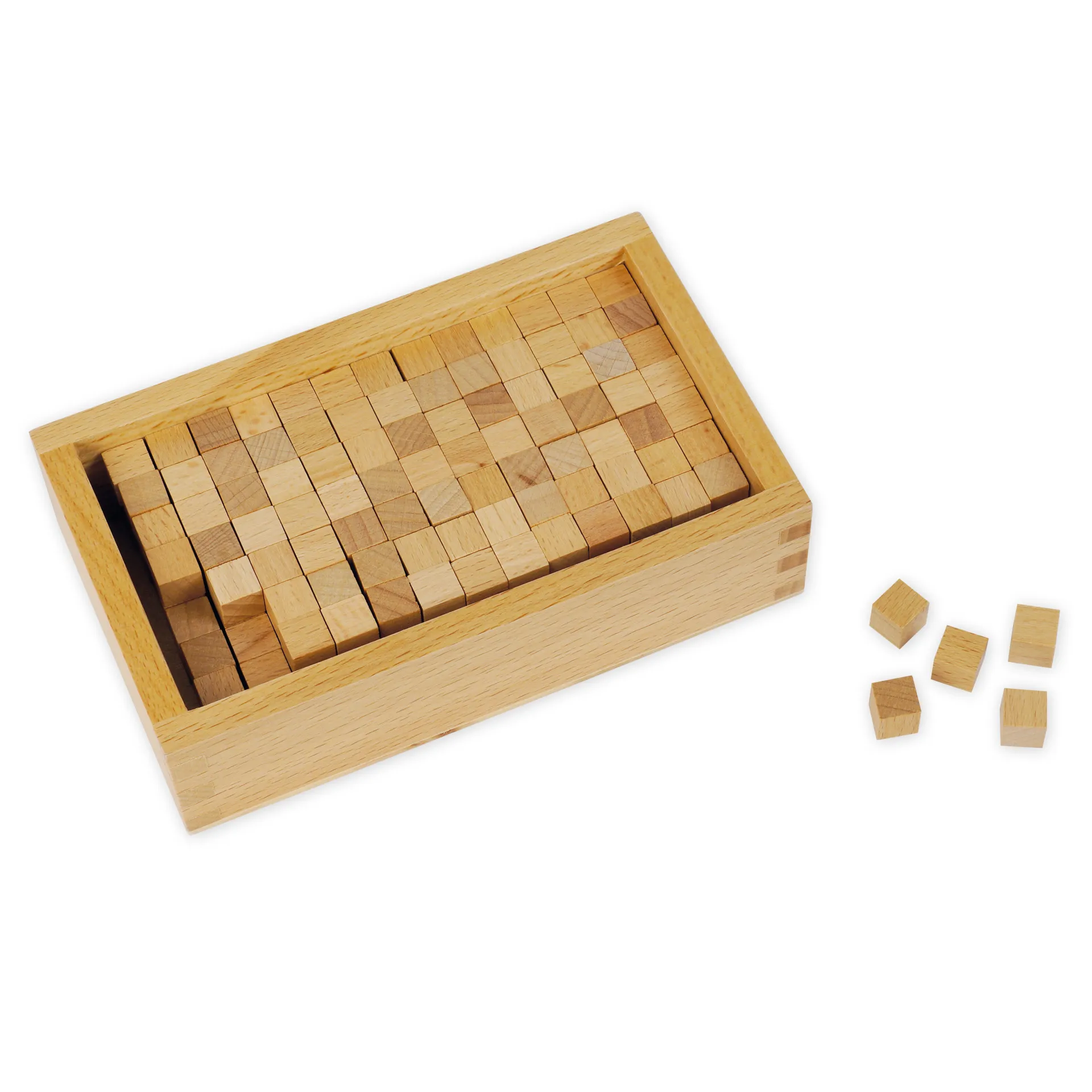 TimeTEX Kasten mit Kuben zum Rosa Turm "Montessori Premium"