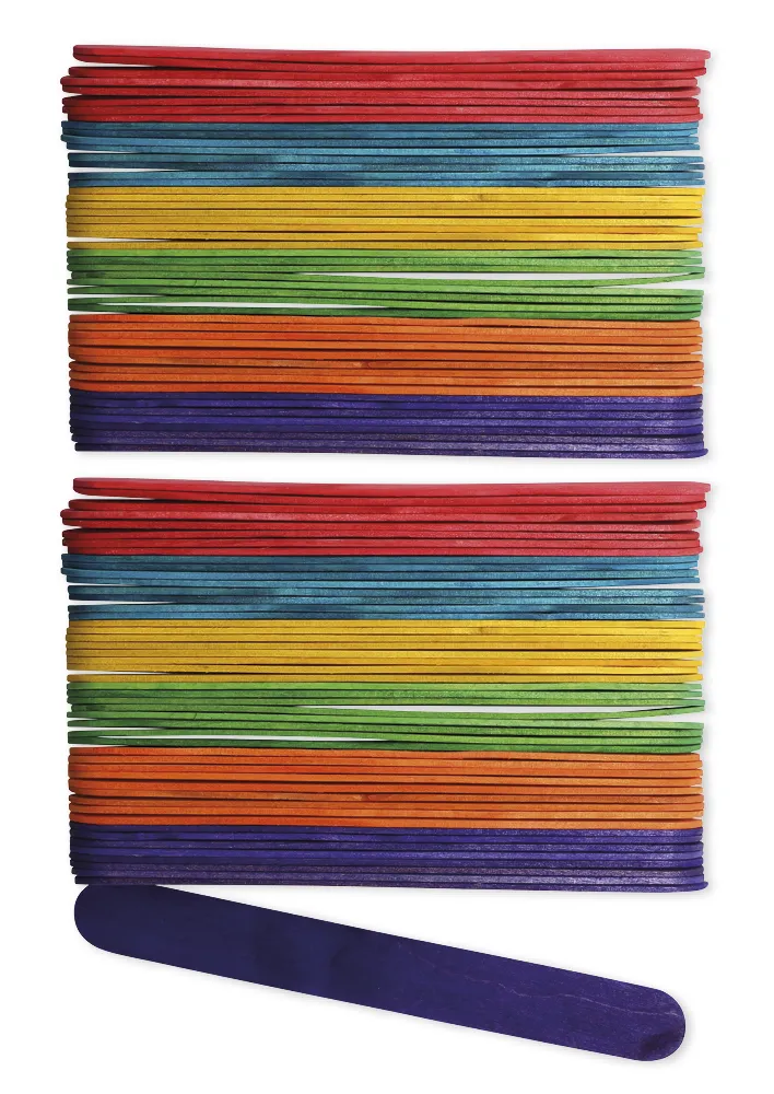 Bunte Holzspatel, 18x150 mm, 100 Stück