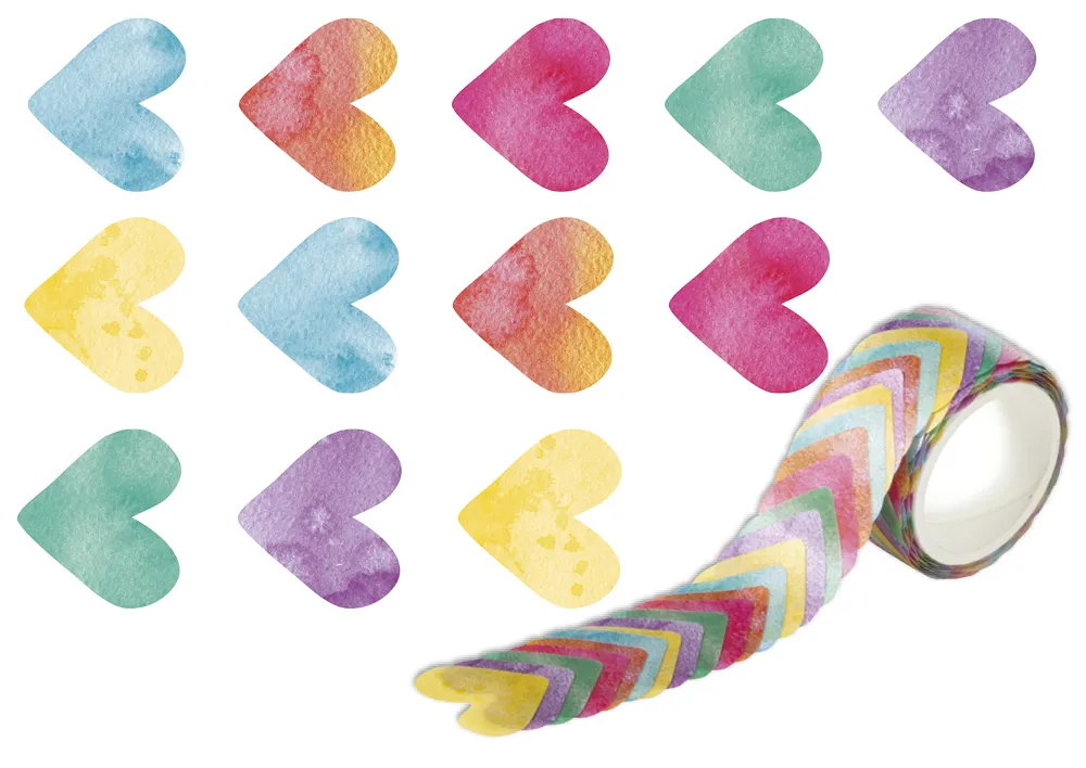Decoratiestickers van rijstpapier "harten", 200 stuks