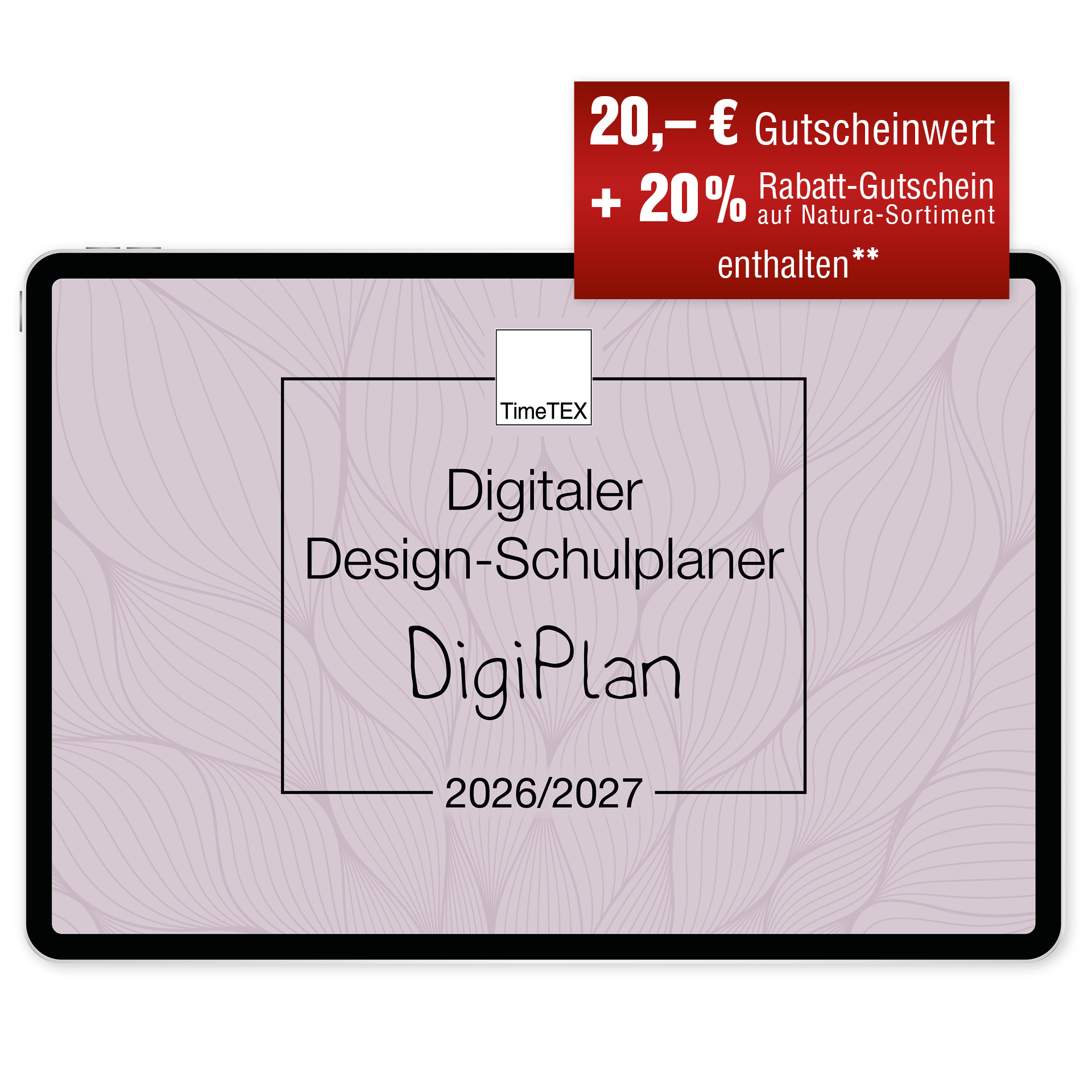 TimeTEX Digitaler Design-Schulplaner - Lehrerplaner - Lehrerkalender DigiPlan 2026/2027, malve