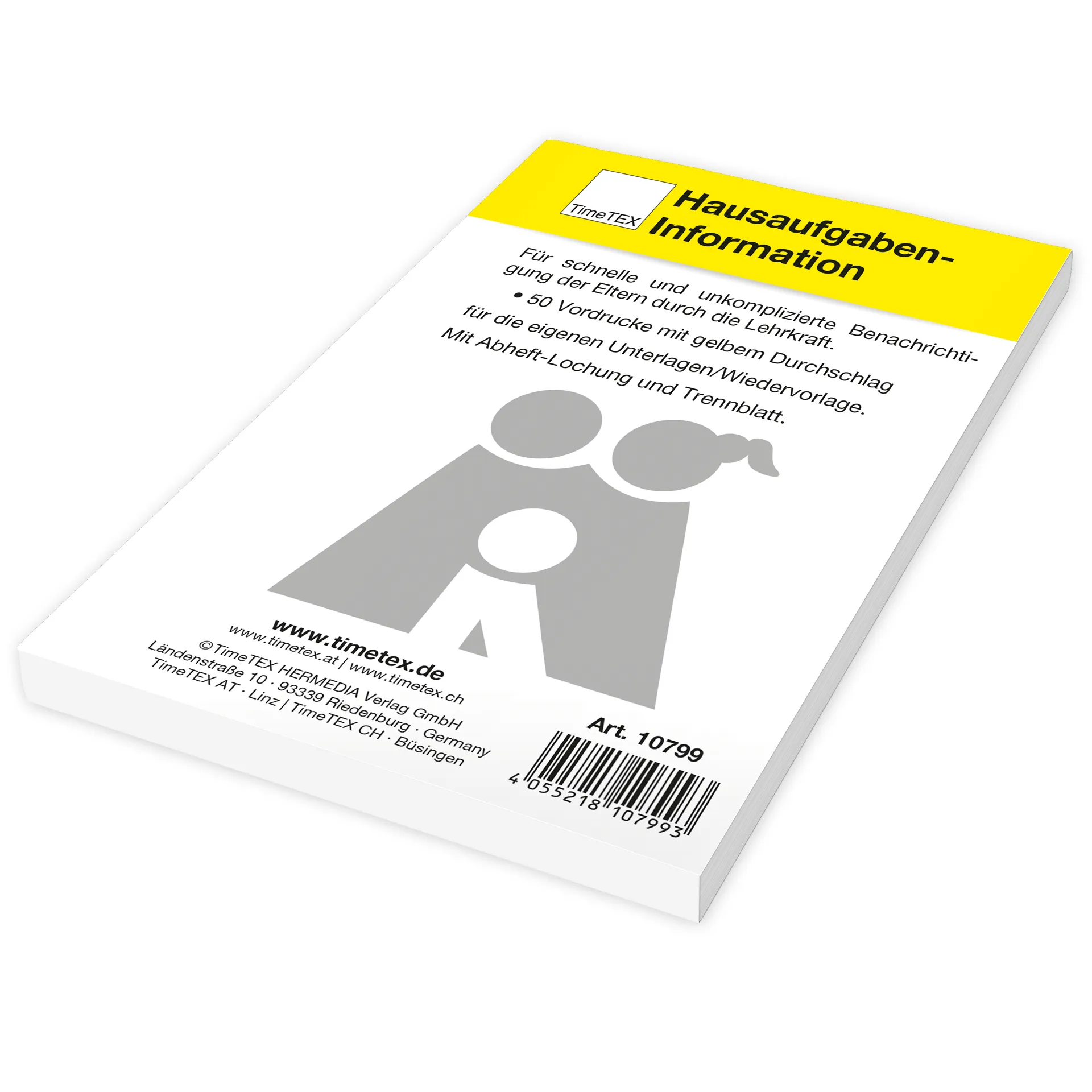 Block Hausaufgaben-Information A6, 50 Blatt mit Durchschlag