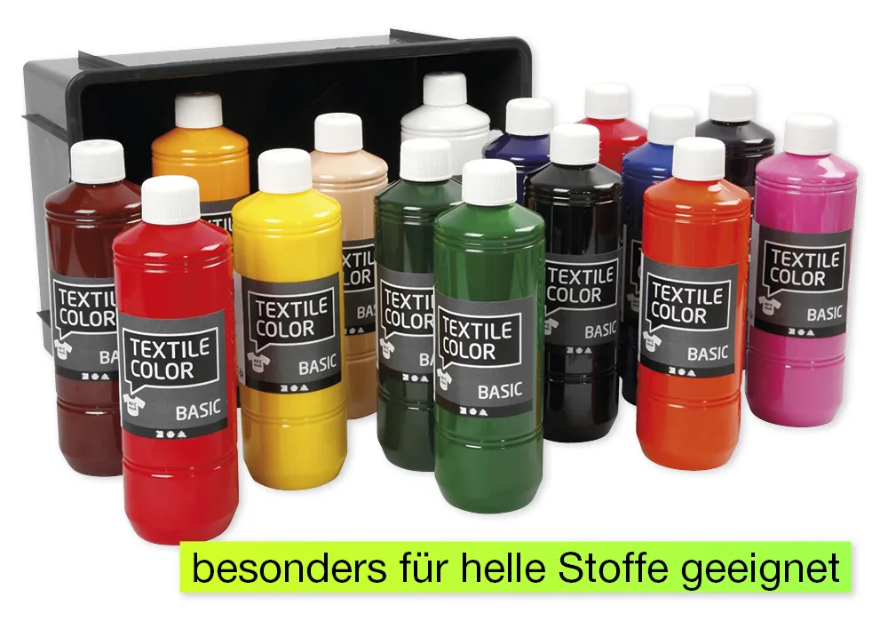 Set Textilfarben à 500 ml, 15-tlg.