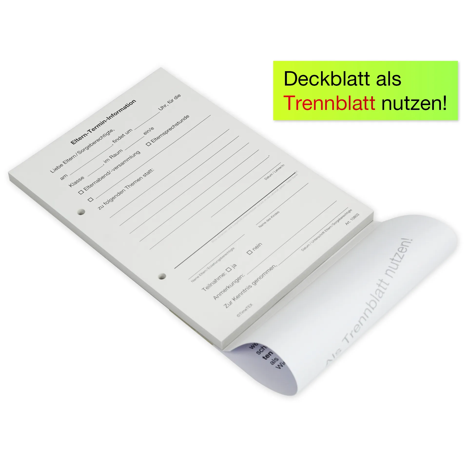 Block Eltern-Informationen A6, 50 Blatt mit Durchschlag